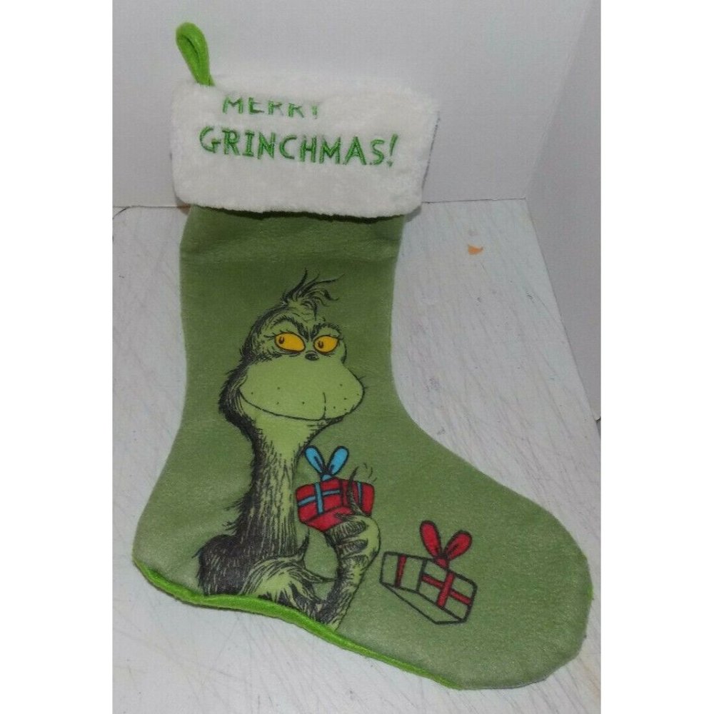 Merry Grinchmas Green Christmas Stocking 20"